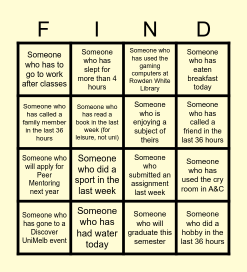 RUOK Day! Bingo Card