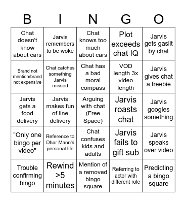 Dhar Mann Bingo Bingo Card