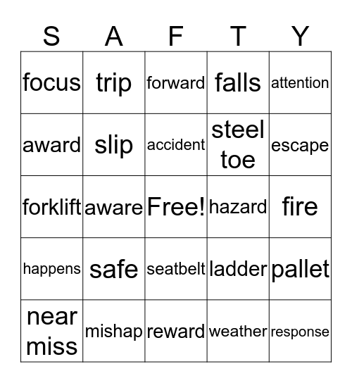 WAREHOUSE SAFETY Bingo Card