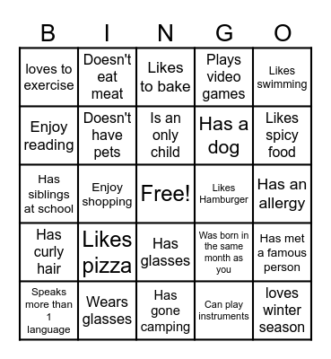 Icebreaker Bingo: Find Someone Who Bingo Card