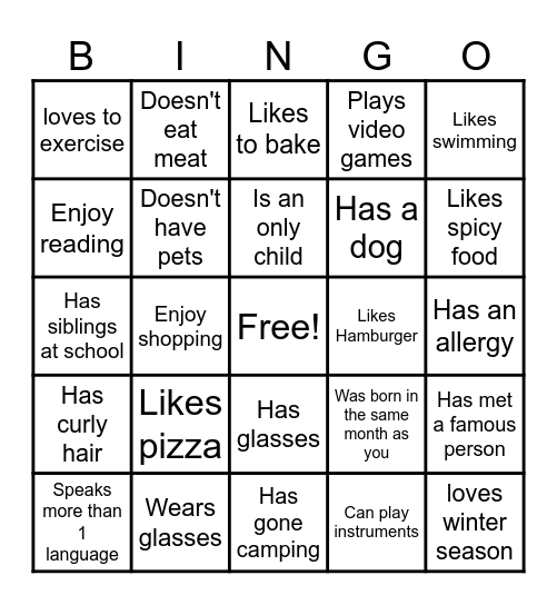 Icebreaker Bingo: Find Someone Who Bingo Card