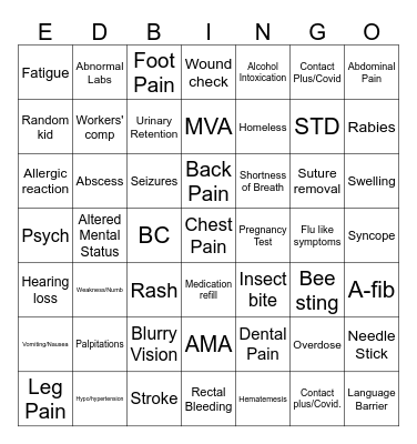 R. B Bingo Card