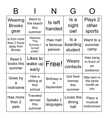 Find someone who... Bingo Card