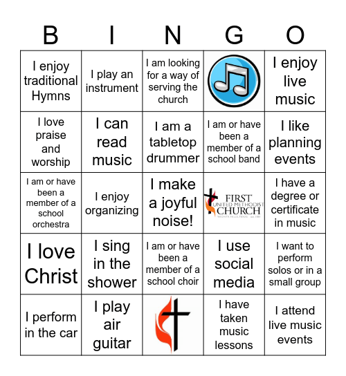 Chancel Choir Bingo Card