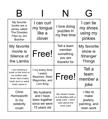 Get to Know Each Other - ORG Bingo Card