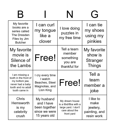 Get to Know Each Other - ORG Bingo Card