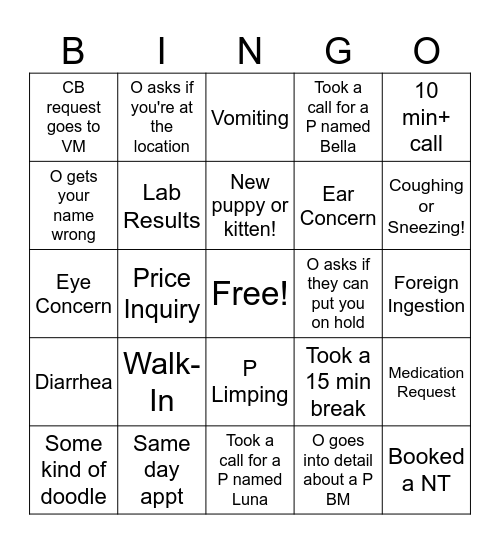 TGIF! Bingo Card