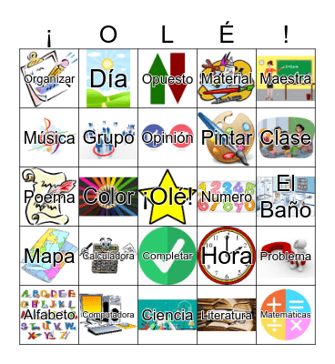 Cognados (Spanish-English) #1 Bingo Card