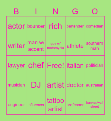 New York Bingo Card