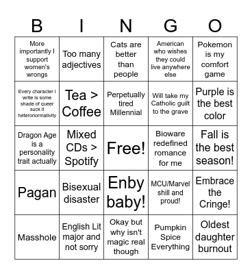 Alex Bingo Card