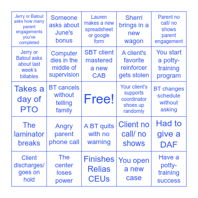 September Clinician BINGO Card