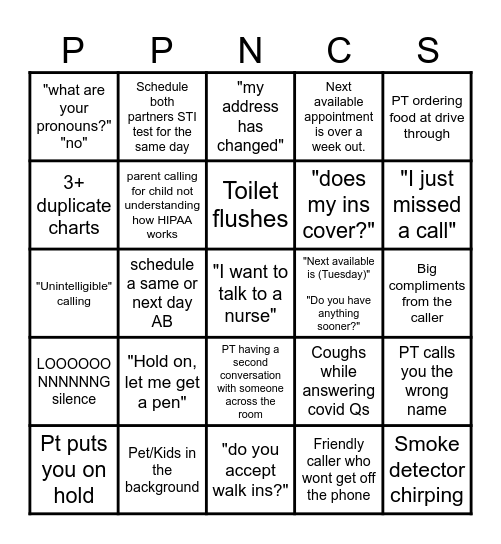 Rad Pod Bingo Card