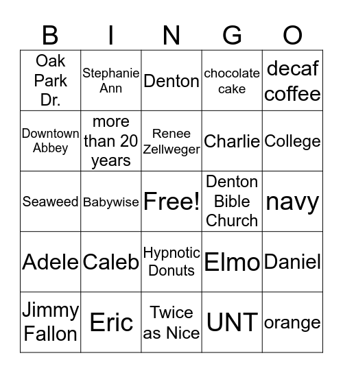 Welcome Daniel :) Bingo Card