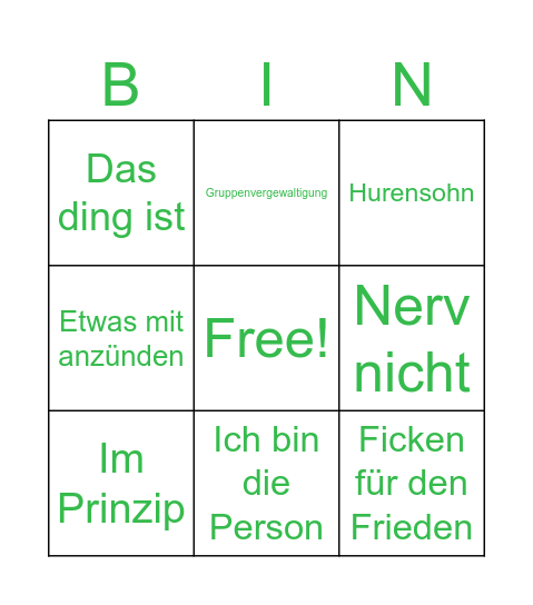 Bryan Bingo Card