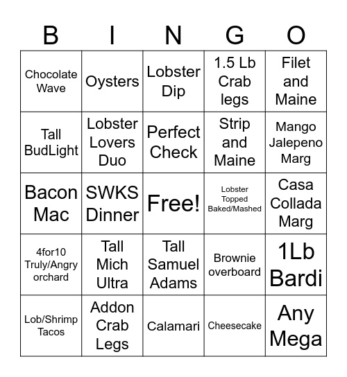 Server Bingo :) Bingo Card