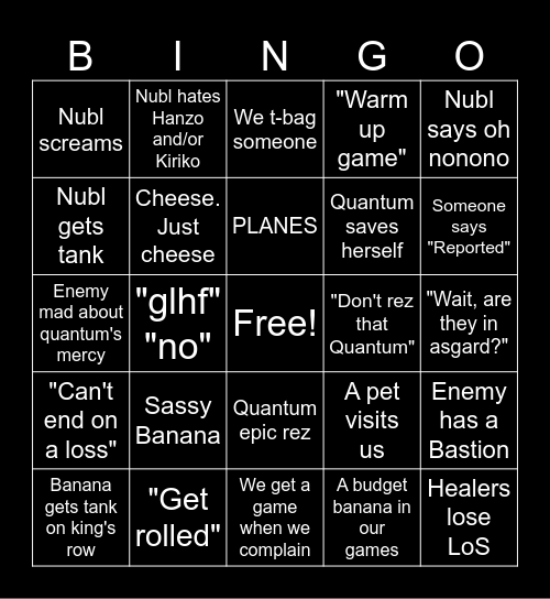 Geek's Bingo Card Bingo Card