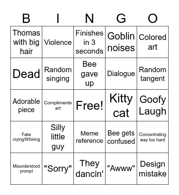 Bees Bingo Card