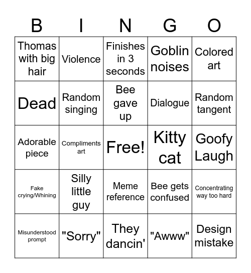 Bees Bingo Card