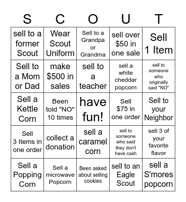POPCORN Bingo Card
