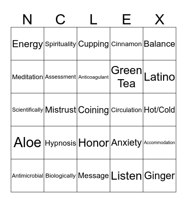 NCLEX Bingo Card