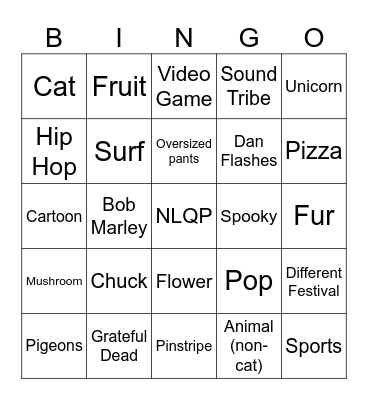 Summerdance 2023 Bingo Card