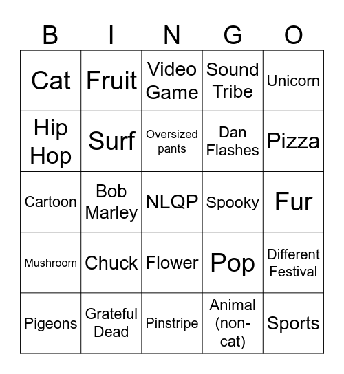 Summerdance 2023 Bingo Card