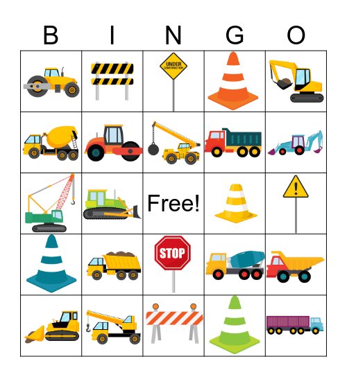 Construction Bingo Card