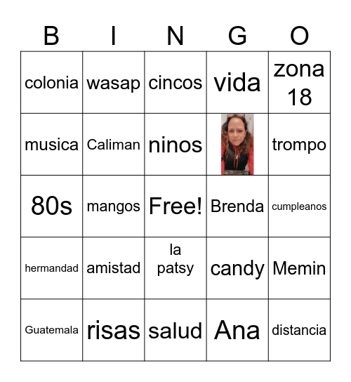 Amigos Bingo Card