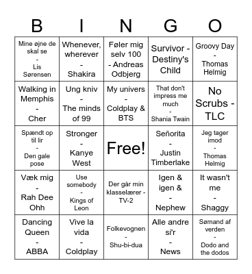 Høstfest 2023 Bingo Card