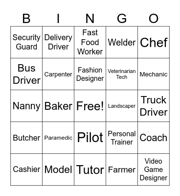 Career Bingo Card