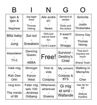 Høstfest 2023 Bingo Card