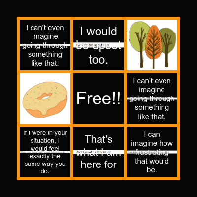 Emotional Empathy Statements 🍂 Bingo Card