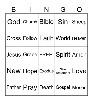 Sermon Bingo! Bingo Card