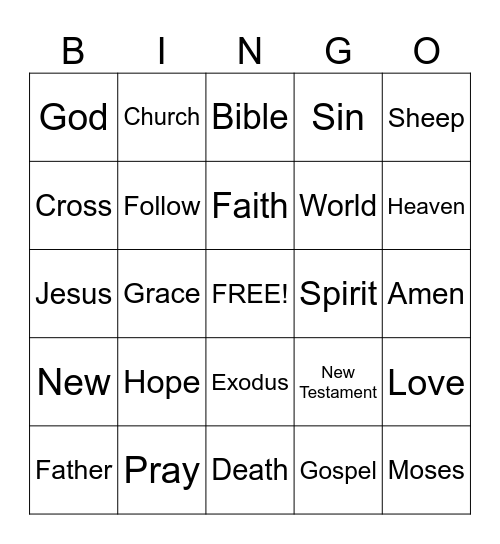 Sermon Bingo! Bingo Card