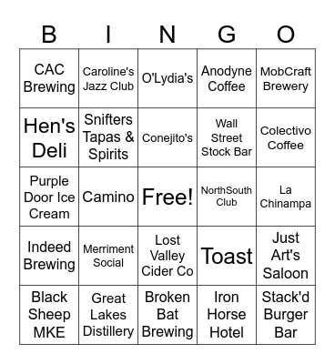 Support Office Outing Bingo Card