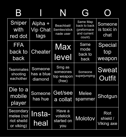 Bad Business Bingo Card