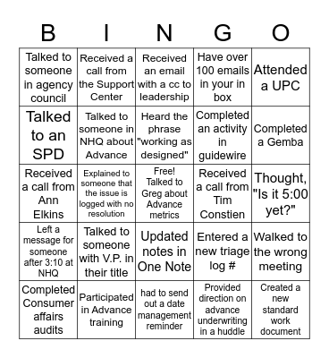 Fun Friday Bingo Card