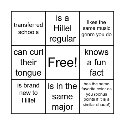 Find Someone Who Bingo Card