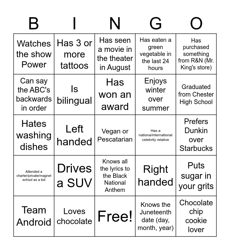 Safe Corridors Bingo Card