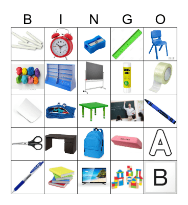 School Supplies Bingo Card