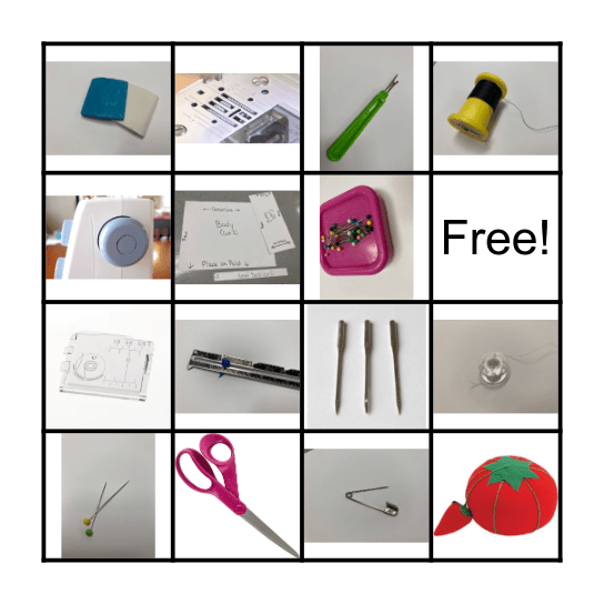 Sewing Bingo Card