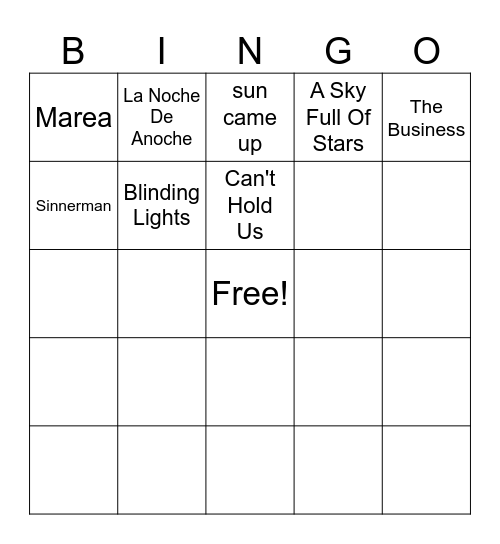 SDP Bingo Card
