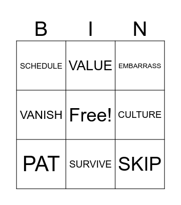BK3 L1 Bingo Card