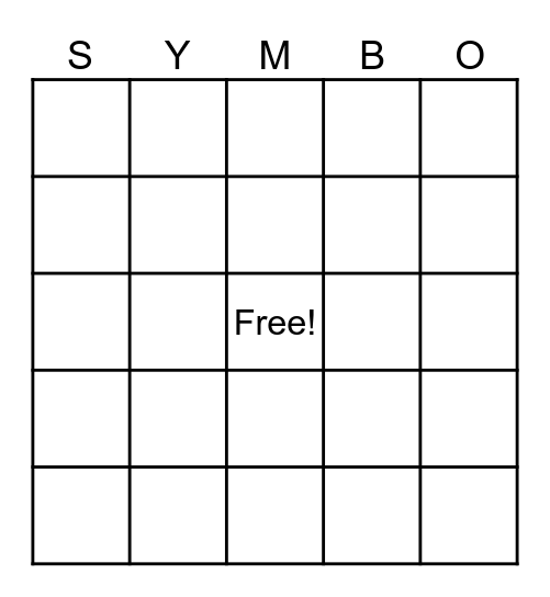 SYMBO GAME Bingo Card