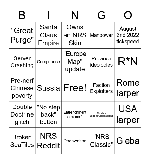 NRS Bingo Card