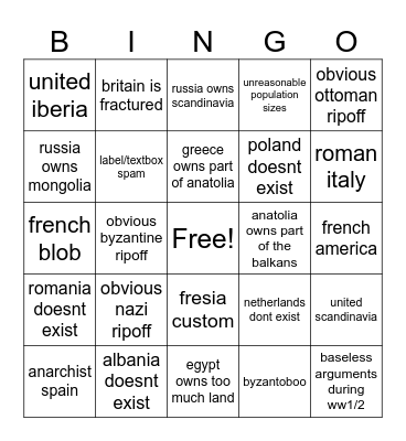 Risk Modern Customs (19th+) Bingo Card