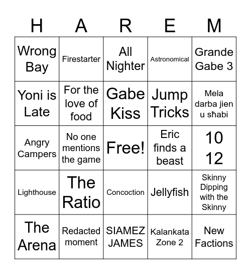 Kalankata Bingo Card