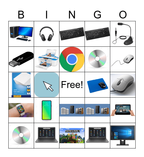 Computer Pictures Bingo Card