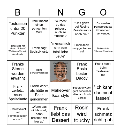 Ultimatives Franks Rosin Bingo Card
