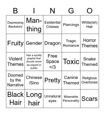 CHU OC BINGO Card